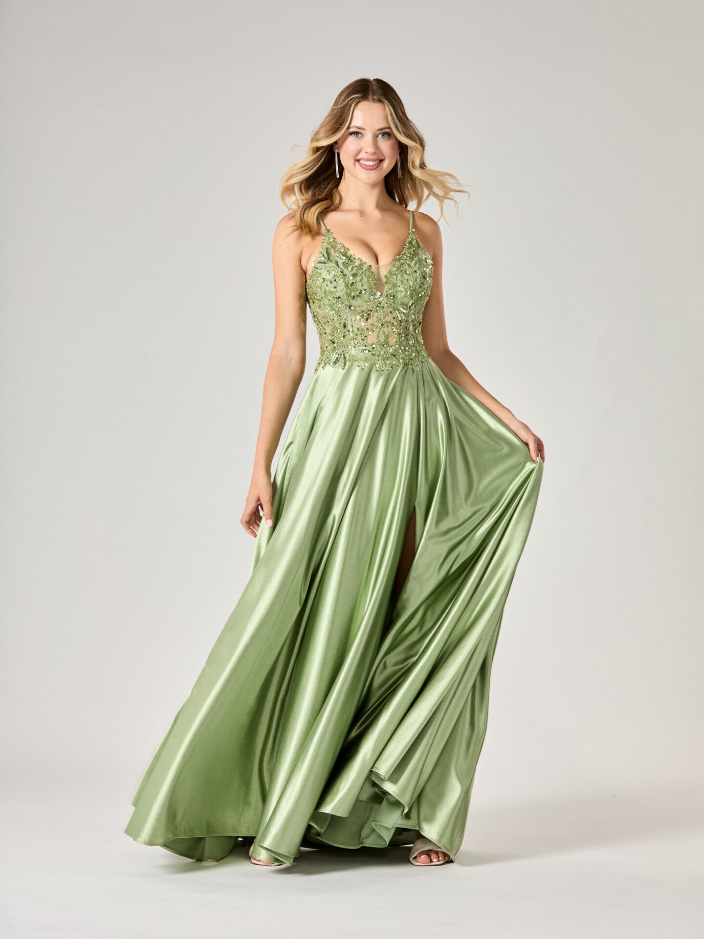 saylor green dress Saylor NYC Tigris Halter Midi Dress