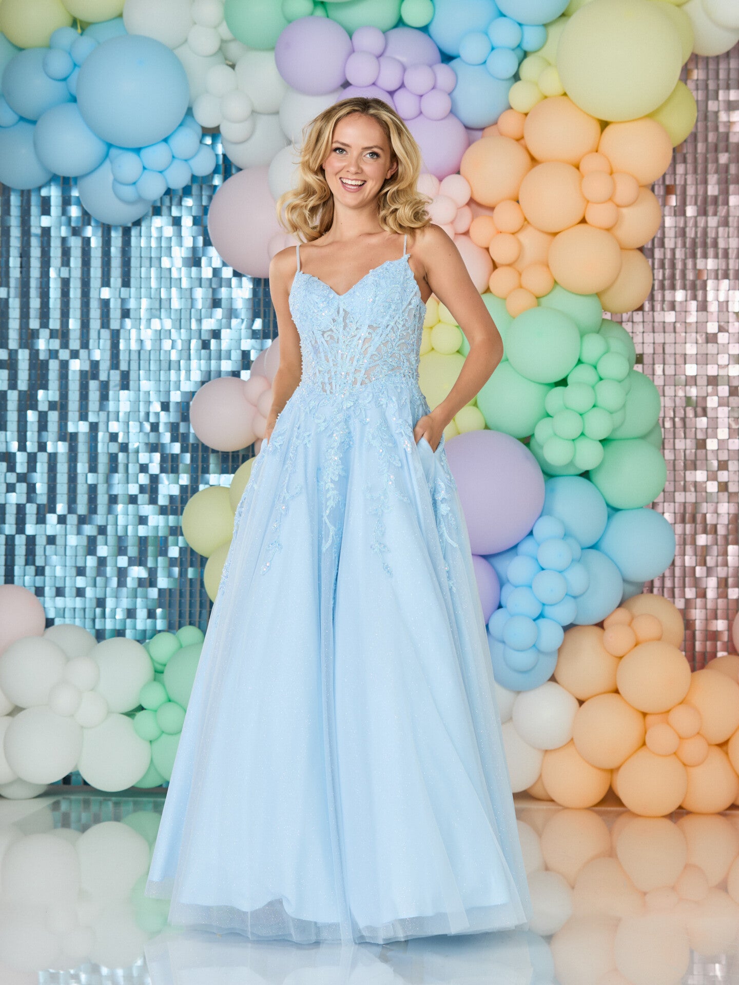 strapless open back dress Tiffanys Prom Nancy Dress